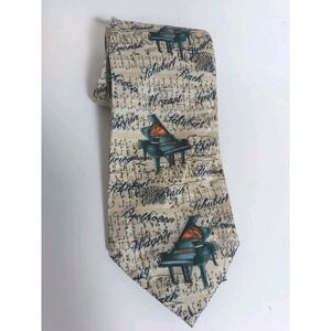 Museum Artifacts By SNI Beige Multicolor‎ Piano Music Theme 58" Silk Tie